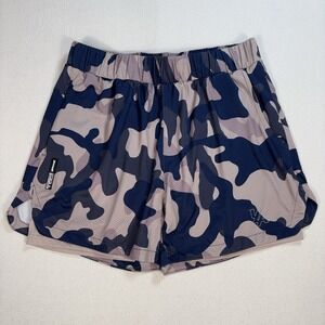 YoungLA 4" Compression Lined Shorts Men's L Navy Purple Beige Drawstring 105